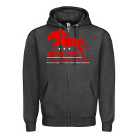 Charcoal Heather Red Pony Cafe, Funny cute horse lover Zipper Hoodie - ArtMosaic