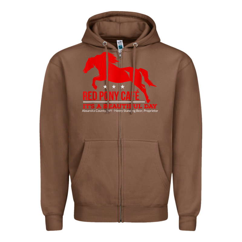 Red Pony Cafe, Funny Cute Horse Lover Zipper Hoodie by ArtMosaic | Teevron