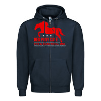 Navy Red Pony Cafe, Funny cute horse lover Zipper Hoodie - ArtMosaic