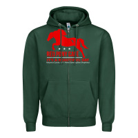 Sports Green Red Pony Cafe, Funny cute horse lover Zipper Hoodie - ArtMosaic
