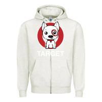 Oatmeal Heather target team member Zipper Hoodie - ArtMosaic