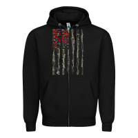 Black Seether Bone Flag Zipper Hoodie - ArtMosaic