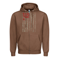 Chestnut Seether Bone Flag Zipper Hoodie - ArtMosaic