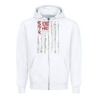 White Seether Bone Flag Zipper Hoodie - ArtMosaic