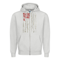 Dove Grey Seether Bone Flag Zipper Hoodie - ArtMosaic