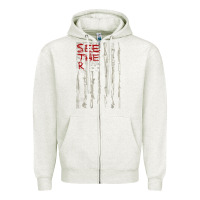 Oatmeal Heather Seether Bone Flag Zipper Hoodie - ArtMosaic