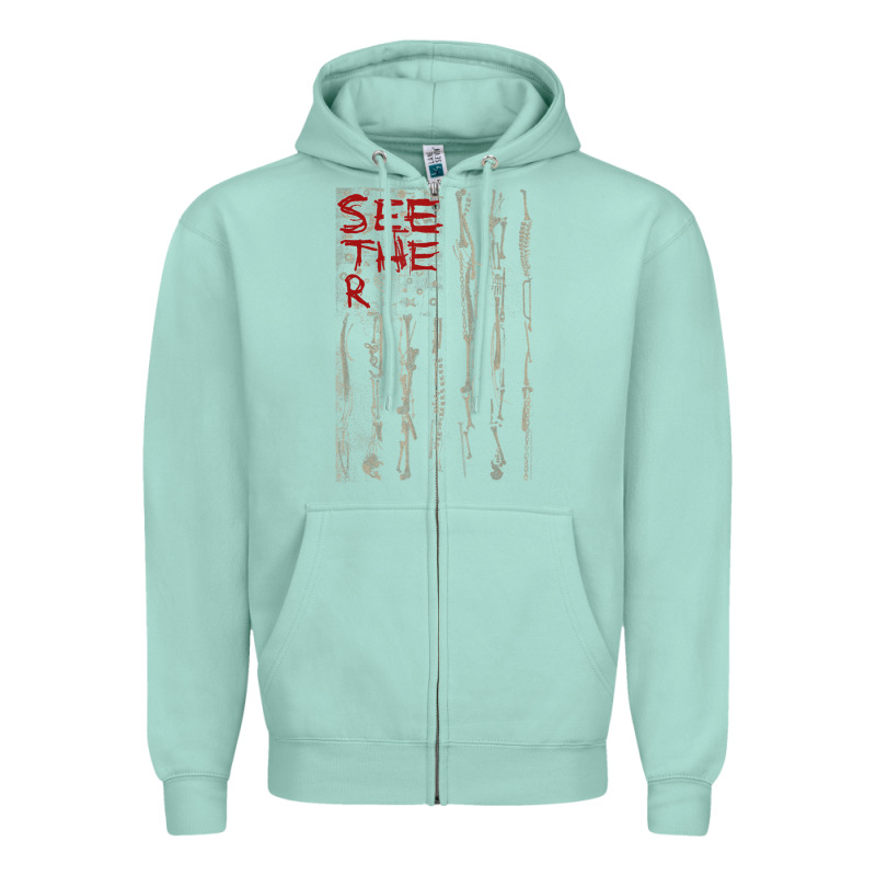 Seether Bone Flag Zipper Hoodie by ArtMosaic | Teevron