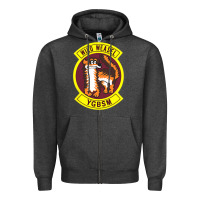 Charcoal Heather Air Force Wild Weasel YGBSM Zipper Hoodie - ArtMosaic