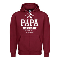 Burgundy If Papa Can't Fix It We're All Screwed - Fathers Day Zipper Hoodie - ArtMosaic