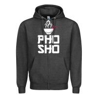 Charcoal Heather pho sho foodie asian food humor chopsticks funny Zipper Hoodie - ArtMosaic