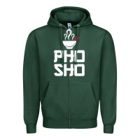 Sports Green pho sho foodie asian food humor chopsticks funny Zipper Hoodie - ArtMosaic