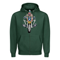 Sports Green grateful motor ber Zipper Hoodie - ArtMosaic
