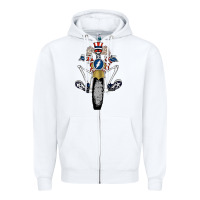White grateful motor ber Zipper Hoodie - ArtMosaic