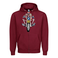 Burgundy grateful motor ber Zipper Hoodie - ArtMosaic