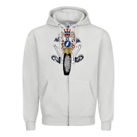 Dove Grey grateful motor ber Zipper Hoodie - ArtMosaic