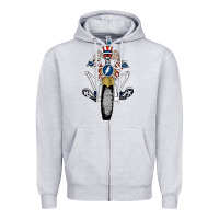 Heather Grey grateful motor ber Zipper Hoodie - ArtMosaic