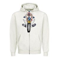 Oatmeal Heather grateful motor ber Zipper Hoodie - ArtMosaic