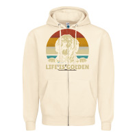 Sandshell Golden Retriever Dog Life is golden retro vintage Zipper Hoodie - ArtMosaic