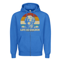 Golden Retriever Dog Life Is Golden Retro Vintage Zipper Hoodie | Teevron