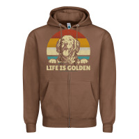 Chestnut Golden Retriever Dog Life is golden retro vintage Zipper Hoodie - ArtMosaic