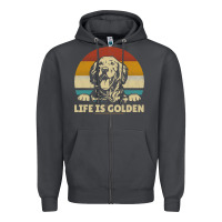 Smoke Golden Retriever Dog Life is golden retro vintage Zipper Hoodie - ArtMosaic