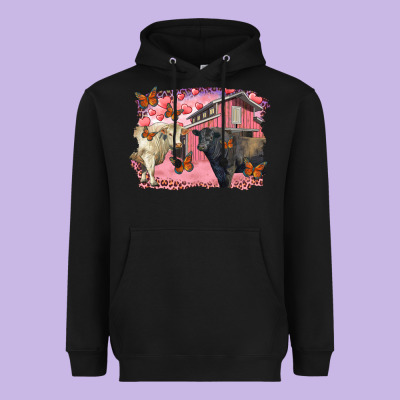 Valentine's Day Barn And Black Angus With Charolais Heavyweight Hoodie Designed By Ranaportraitstore