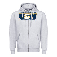 Heather Grey United Steelworkers - Unity and Strength for Worke Zipper Hoodie - ArtMosaic
