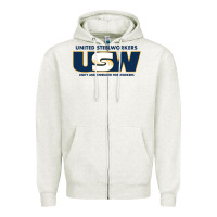 Oatmeal Heather United Steelworkers - Unity and Strength for Worke Zipper Hoodie - ArtMosaic