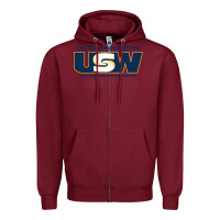 Burgundy United Steelworkers - Unity and Strength for Worke Zipper Hoodie - ArtMosaic