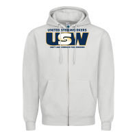 Dove Grey United Steelworkers - Unity and Strength for Worke Zipper Hoodie - ArtMosaic
