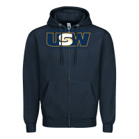 Navy United Steelworkers - Unity and Strength for Worke Zipper Hoodie - ArtMosaic