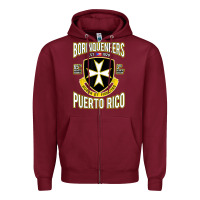 Burgundy Borinqueneers Puerto Rico Flag Honor Et Fidelitas Zipper Hoodie - ArtMosaic