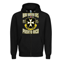 Black Borinqueneers Puerto Rico Flag Honor Et Fidelitas Zipper Hoodie - ArtMosaic