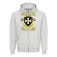 Dove Grey Borinqueneers Puerto Rico Flag Honor Et Fidelitas Zipper Hoodie - ArtMosaic