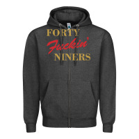 Charcoal Heather forty fvckin' niners Zipper Hoodie - ArtMosaic