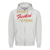 Dove Grey forty fvckin' niners Zipper Hoodie - ArtMosaic