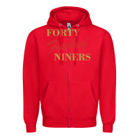 Red forty fvckin' niners Zipper Hoodie - ArtMosaic