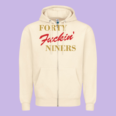 Forty Fvckin' Niners Zipper Hoodie Designed By Artmosaic