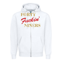 White forty fvckin' niners Zipper Hoodie - ArtMosaic