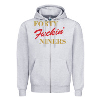 Heather Grey forty fvckin' niners Zipper Hoodie - ArtMosaic
