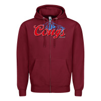 Burgundy wsu cougs Zipper Hoodie - ArtMosaic