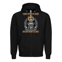 Black jesus christian biker never ride alone Zipper Hoodie - ArtMosaic