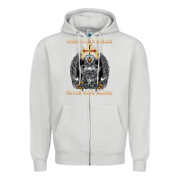 Dove Grey jesus christian biker never ride alone Zipper Hoodie - ArtMosaic