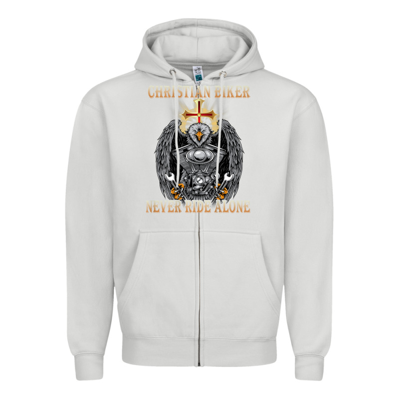 Jesus Christian Biker Never Ride Alone Zipper Hoodie by ArtMosaic | Teevron