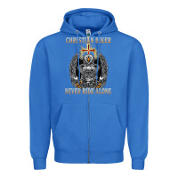 True Royal jesus christian biker never ride alone Zipper Hoodie - ArtMosaic