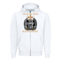 White jesus christian biker never ride alone Zipper Hoodie - ArtMosaic