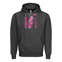 Charcoal Heather Pink Panther Zipper Hoodie - ArtMosaic