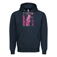 Navy Pink Panther Zipper Hoodie - ArtMosaic