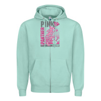 Seafoam Pink Panther Zipper Hoodie - ArtMosaic