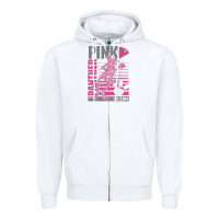 White Pink Panther Zipper Hoodie - ArtMosaic